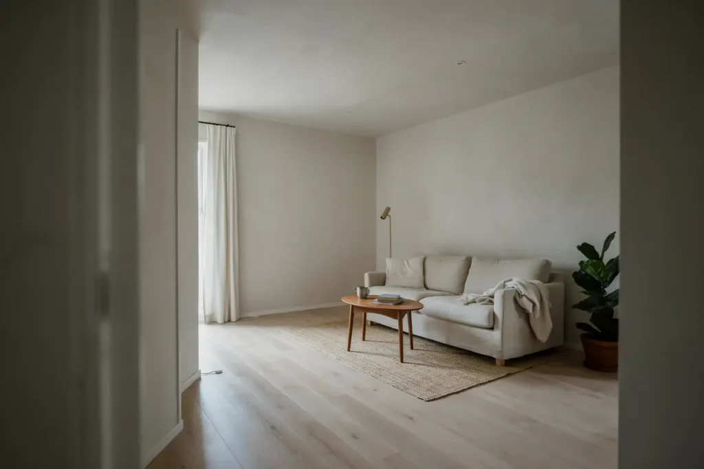 m lning av vardagsrum och tak efter renovering i m lnbo