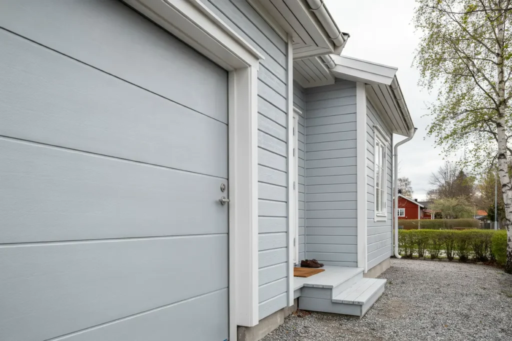 omm lning av garageport och snickerier i m lnbo